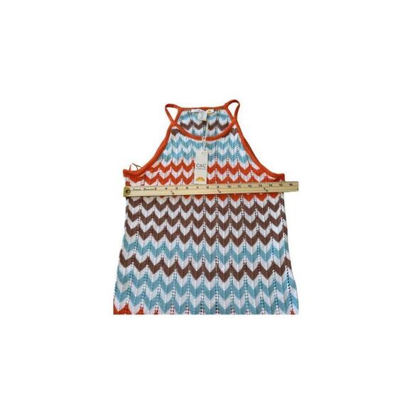 C&C California Dress Women's Small Multicolor Open Knit Swim Cover Sleeveless - Picture 3 of 4